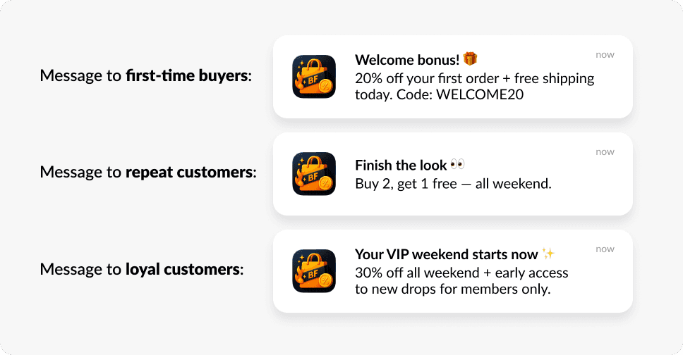 Segment and personalize black friday offers